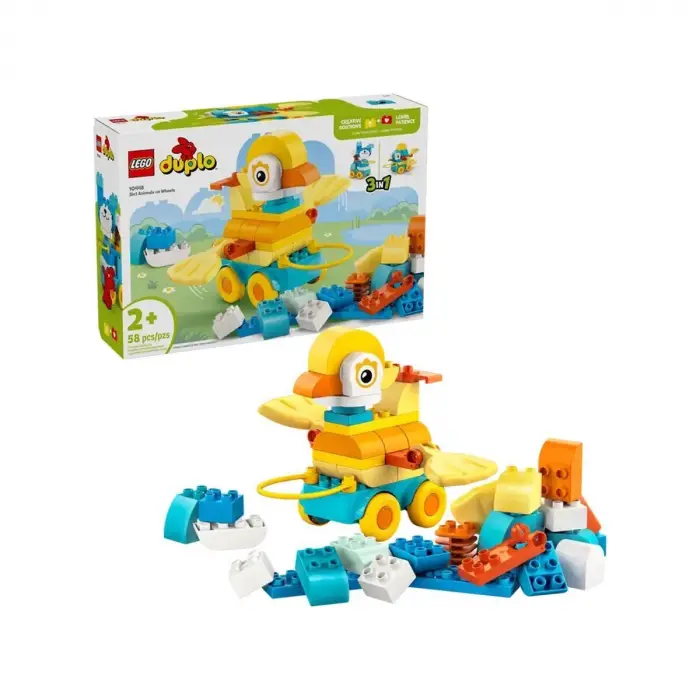 10448 Lego Duplo 3ü1 Arada Tekerlekli Hayvanlar 58 parça +2 yaş