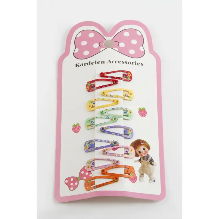 12 Adet Çiçek Çıtçıtlı Toka 2,5 cm