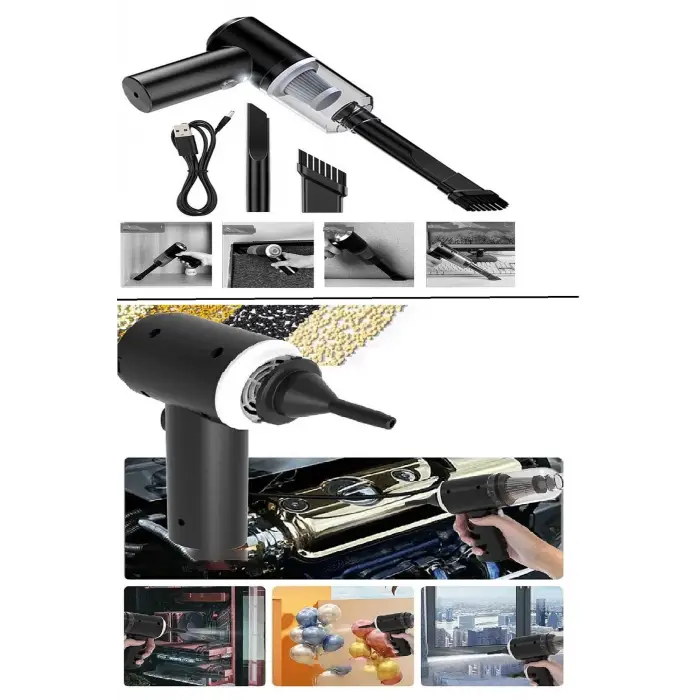 120 W Şarjlı El Süpürgesi Çekme – Üfleme Özellikli Ev Araba Klavye Süpürgesi (336336)