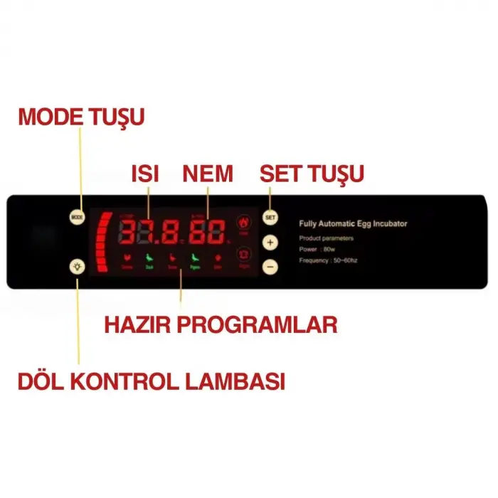 120 Yumurta Kapasiteli Tam Otomatik Kuluçka Makinesi - Civciv, Kaz, Hindi Ve Ördek Yetiştiriciliği Epo-w120 Yedek Motorlu