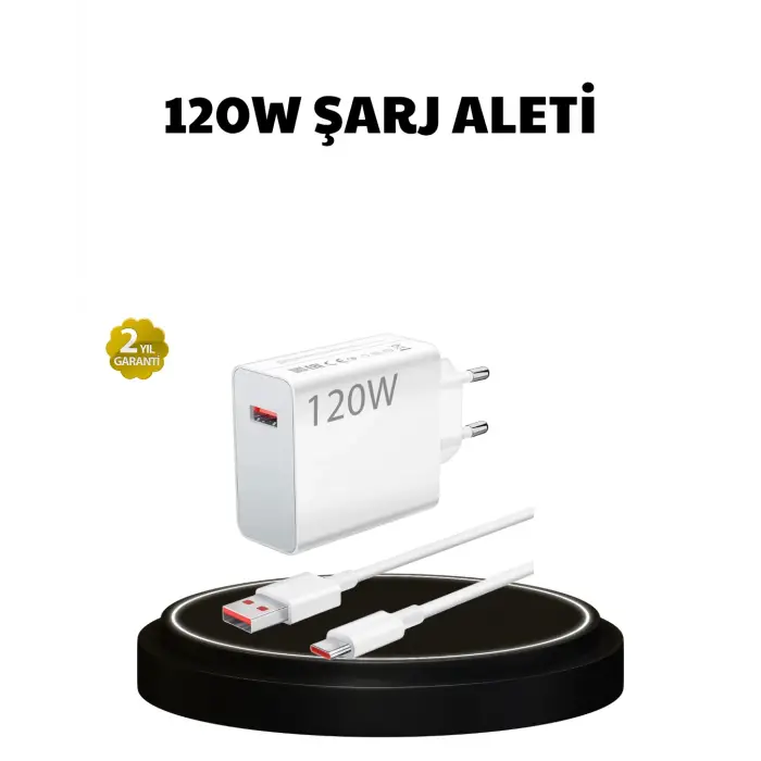 120W Ultra Hızlı Şarj Adaptörü USB-C Destekli Güçlü Şarj Teknolojisi