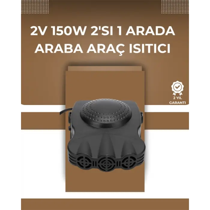 12V Araç Fanı & Isıtıcı | Ön Cam Buzu Çözücü, 360° Ayarlanabilir Başlık, Anında Sıcaklık