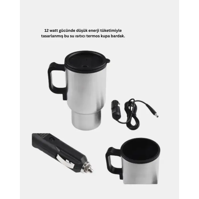 12W Araç Tipi Su Isıtıcı Kupa Bardak Pratik Isıtmalı