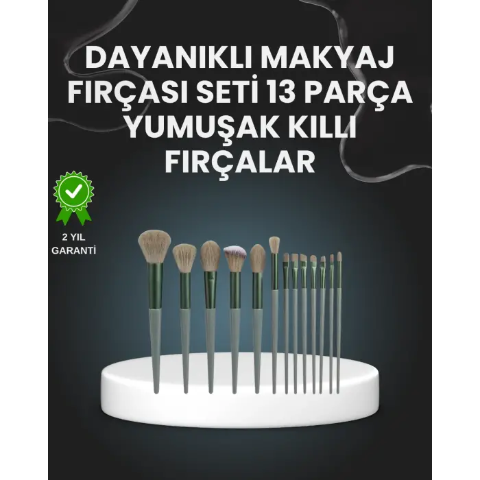 13lü Fiber Kıllı Yumuşak Makyaj Fırçası Seti Taşınabilir ve Ergonomik Tasarım