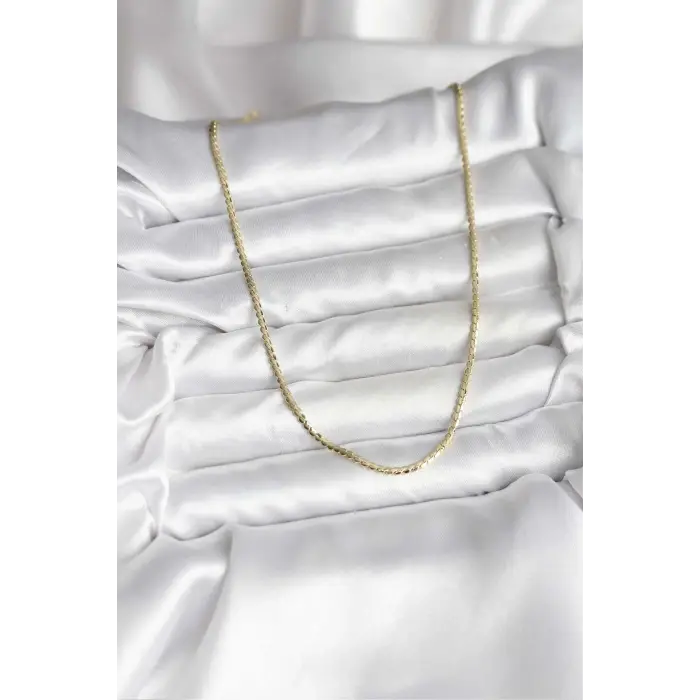 14K Gold Renk Kaplama Ezme Zincir Model CM Kadın Kolye