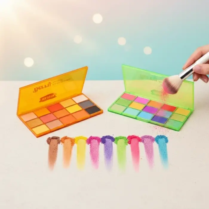 15 Renkli Sedefli Mat Far Paleti - 2li Set