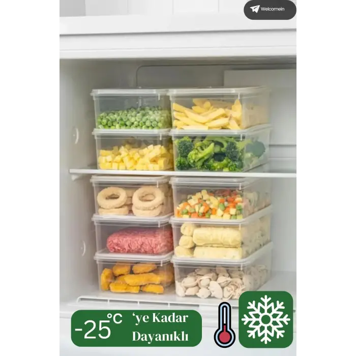 18 Adet 36 Parça 550 ml. 1200 ml. 1750 ml. Sızdırmaz Kapaklı Kare Erzak Bakliyat Saklama Kabı Seti