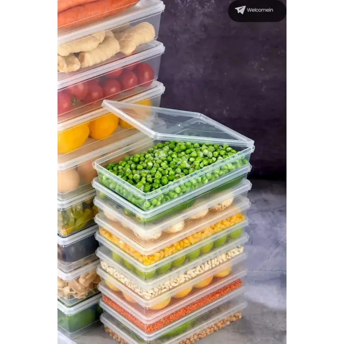 18 Adet 36 Parça 550 ml. 1200 ml. 1750 ml. Sızdırmaz Kapaklı Kare Erzak Bakliyat Saklama Kabı Seti