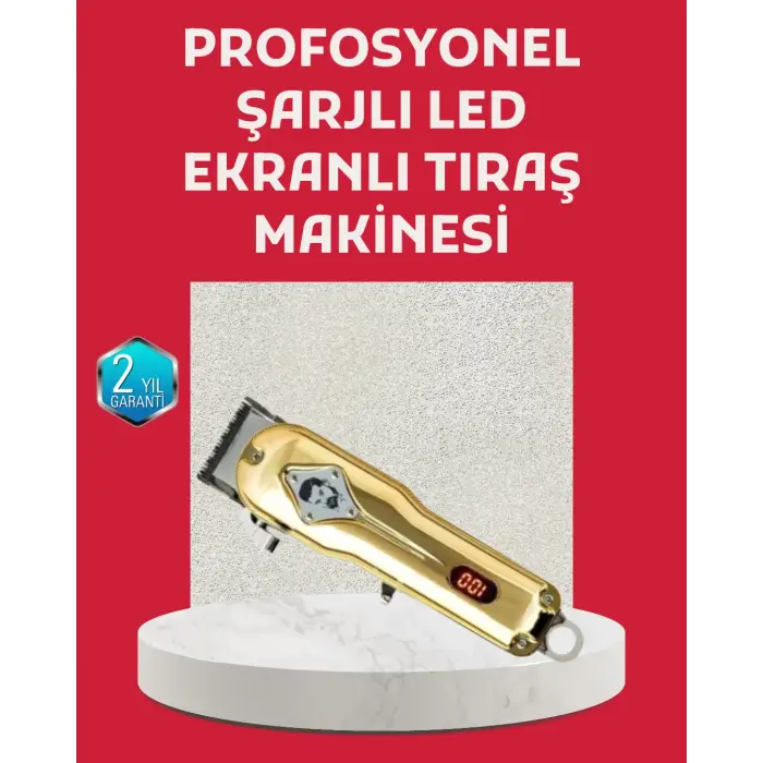 1800 mAh Bataryalı Uzun Kullanım Süreli Şarjlı Tıraş Makinesi