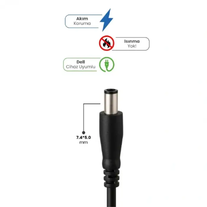 19.5V 4.62A 7.4 * 5.0mm 90W DELL İçin Laptop Adaptör