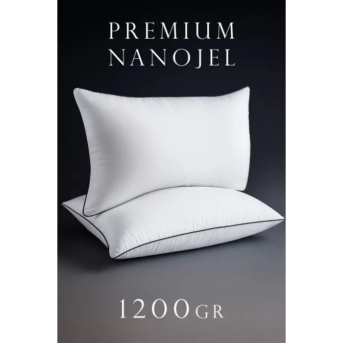 50x70cm Nano Jel Lüks Yastık 1200gr Anti-alerjik Pamuklu Yastık Microfiber Ultra Dolgun Silikon