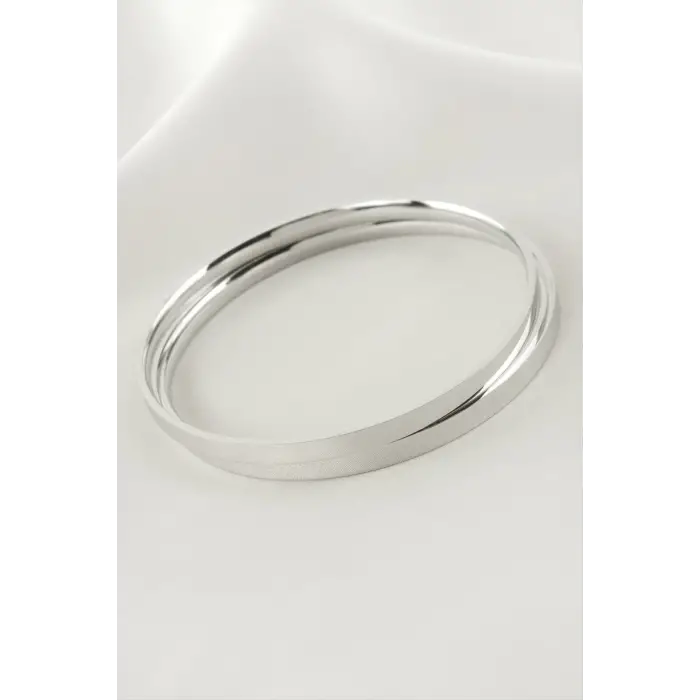 2 Adet Ajda Lüks Çelik Bilezik 60*4 mm