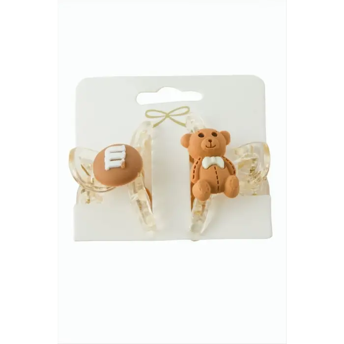 2 Adet Ayıcık Mandal Toka 4 cm