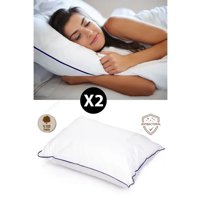 2 Adet Climate Nano Jel Yastık Otel Yastığı 50x70 cm %100 Pamuk Dış Kumaş