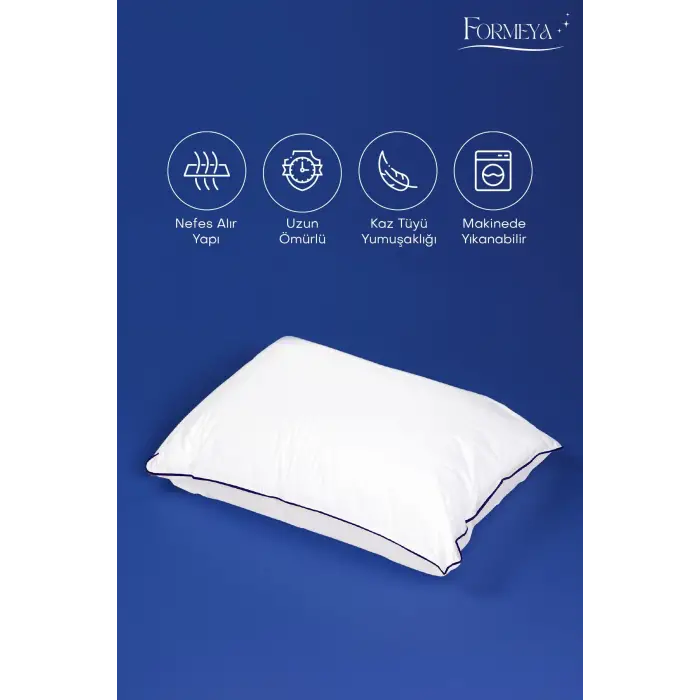 2 Adet Climate Nano Jel Yastık Otel Yastığı 50x70 cm %100 Pamuk Dış Kumaş