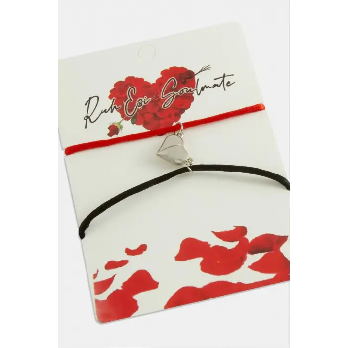 2 Adet Kalp Mıknatıslı Çift İp Bileklik