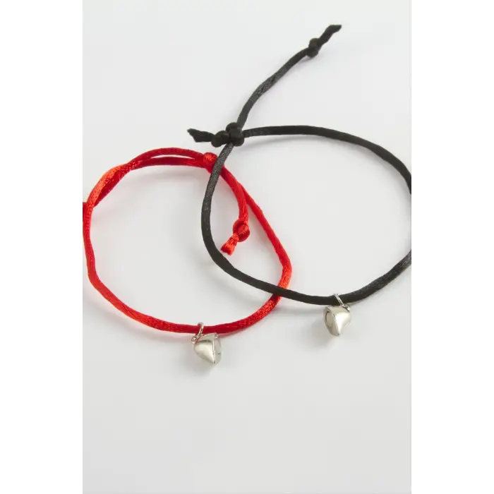 2 Adet Kalp Mıknatıslı Çift İp Bileklik