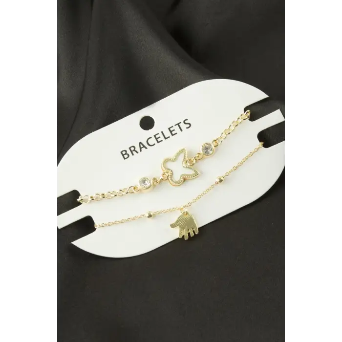 2 Adet Kelebek Trend Zincir Bileklik