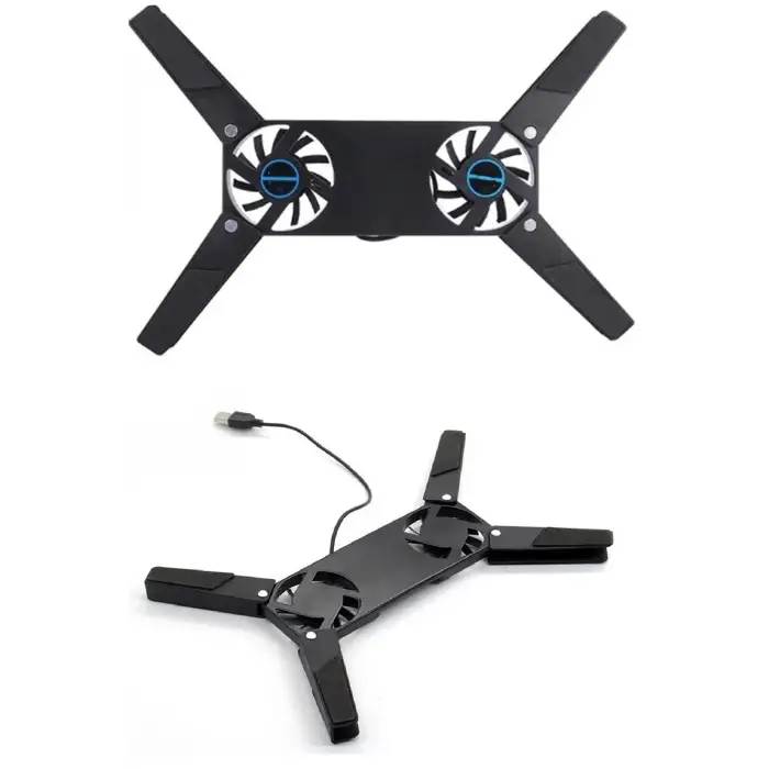 2 Fanlı Notebook Soğutucu Portatif Katlanabilir Laptop Soğutucu Fan Usbli Stand Bilgisayar Fanı (336336)