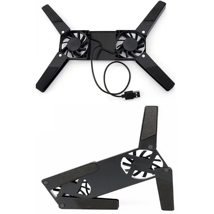 2 Fanlı Notebook Soğutucu Portatif Katlanabilir Laptop Soğutucu Fan Usbli Stand Bilgisayar Fanı (336336)