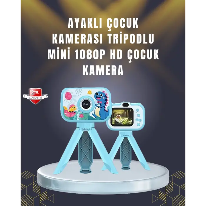 2 inç Ekranlı Çocuk Kamerası – Çizgi Film Efektli ve Müzik Çalar Özellikli