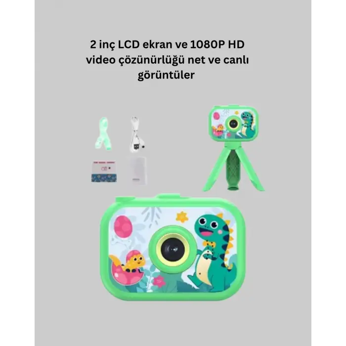 2 İnç Ekranlı Çocuk Kamerası – Çizgi Film Efektli Ve Müzik Çalar Özellikli