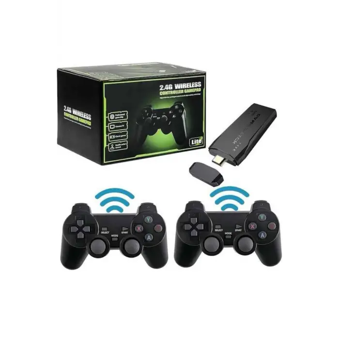 2 Kollu Kablosuz 2.4G Retro Oyunlar 4k Game Stick 3500 Oyun Atari