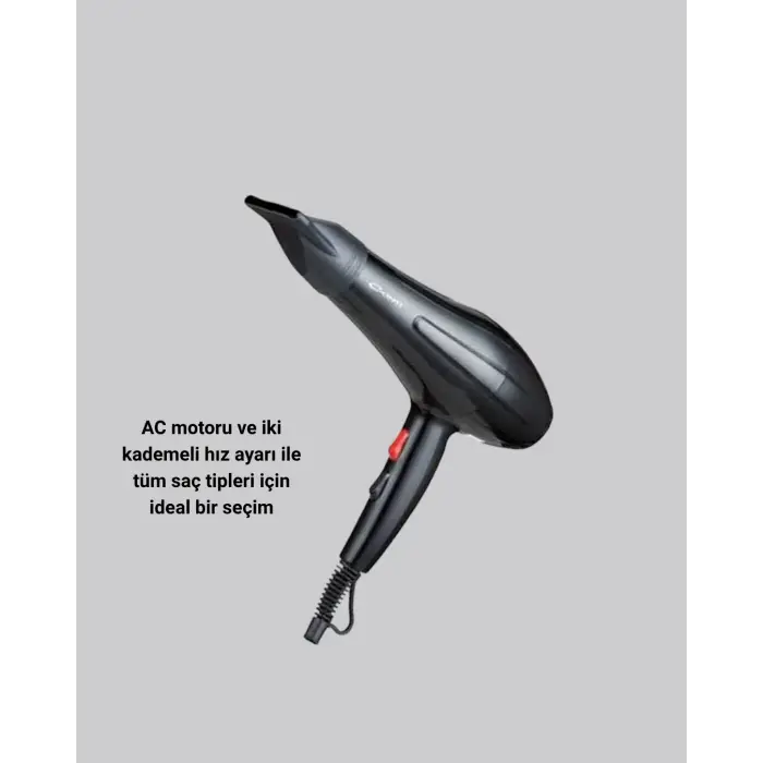 2200w Fön Makinesi – Profesyonel Ac Motor, Soğuk Ve Sıcak Üfleme
