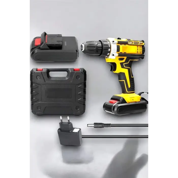 24 Parça Çift Bataryalı Şarjlı Matkap Seti 24W Motor ve Otomatik Mil Kilitli Tasarım