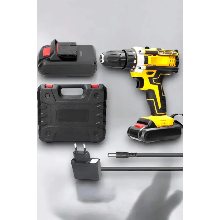 24 Parça Çift Bataryalı Şarjlı Matkap Seti 24W Motor ve Otomatik Mil Kilitli Tasarım
