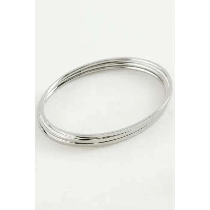 3 Adet Ajda Lüks Çelik Bilezik 65*2 mm