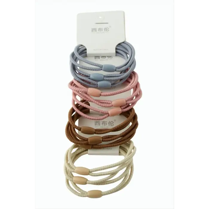 3 Adet Boncuklu Lastikli Toka