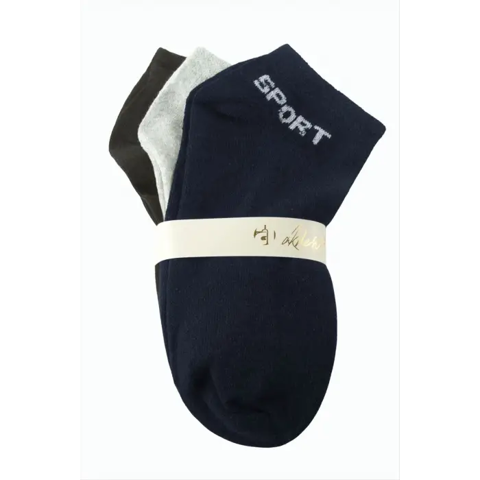 3 Çift Renkli Snekars Çorap