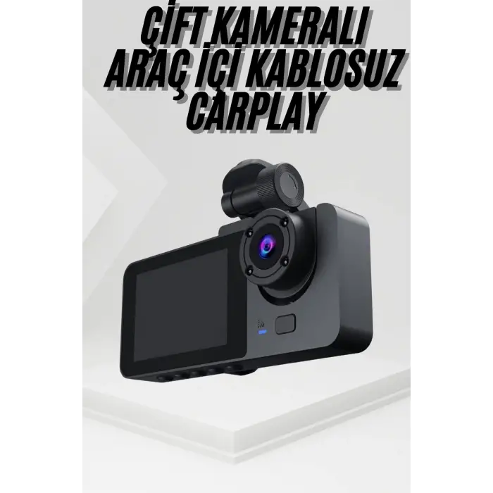 3 Kameralı 2 İnç 1080P Araç İçi Kamera Sürüş Kamerası CarPlay