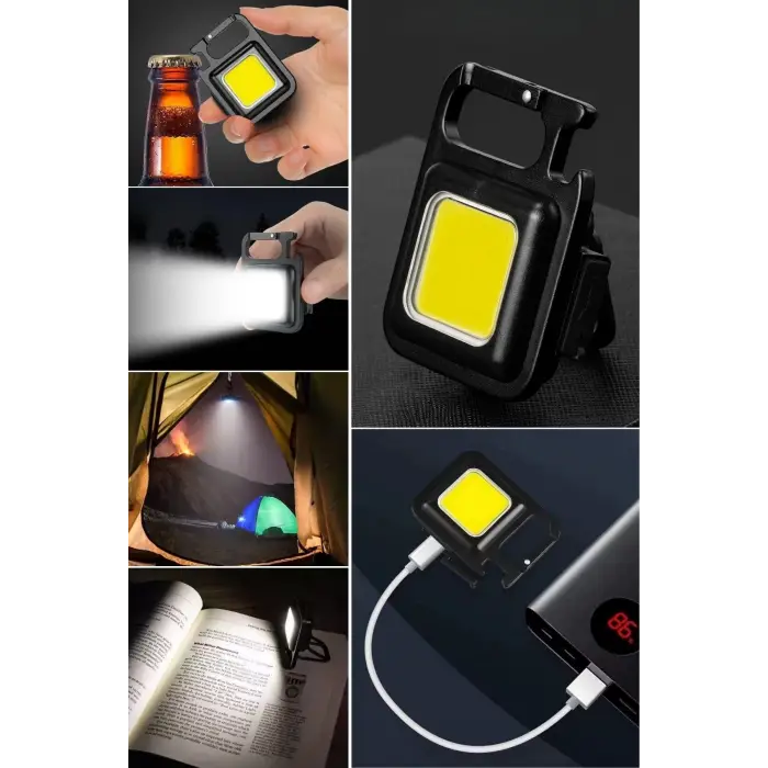 3 Led Modlu Mini Asılabilen Led Kamp Aydınlatması Güçlü El Feneri  Açacaklı -Mıknatıslı (336336)