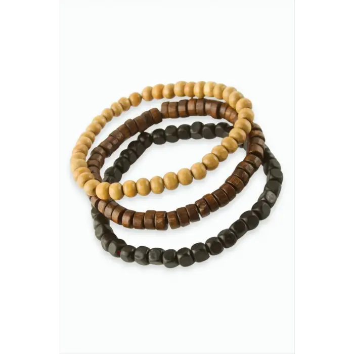 3lü Bambu Ahşap Bileklik 6 mm