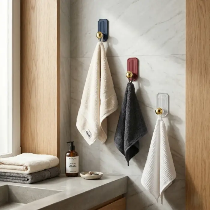 3lü Gold Top Uçlu Yapışkanlı Plastik Askı