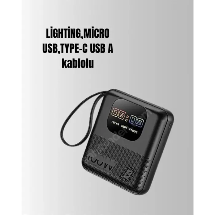 3ü 1 Arada Akıllı Cihaz: Saat, Powerbank, Hoparlör – 10.000 mAh