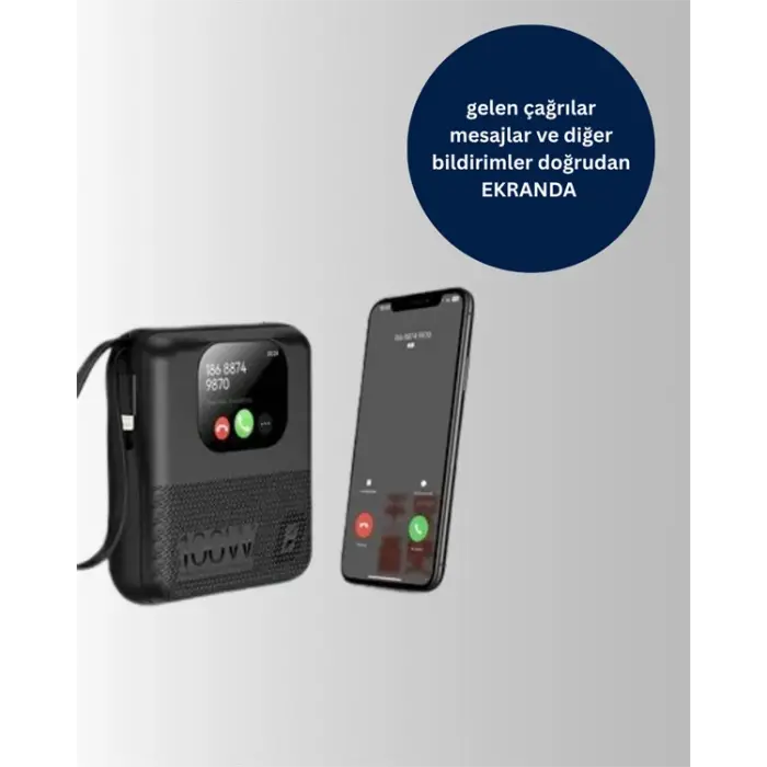 3ü 1 Arada Akıllı Cihaz: Saat, Powerbank, Hoparlör – 10.000 mAh