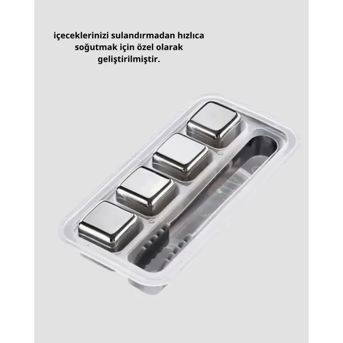 304 Paslanmaz Çelik Buz Küpü Seti Sulandırmadan Soğutan Yeniden Kullanılabilir