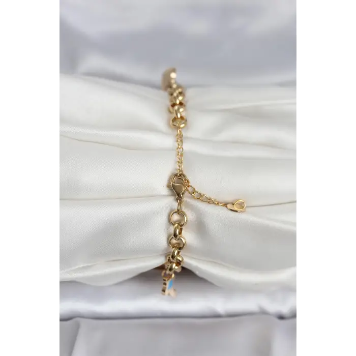 316L Çelik Gold Renk Charmlı Kadın Bileklik