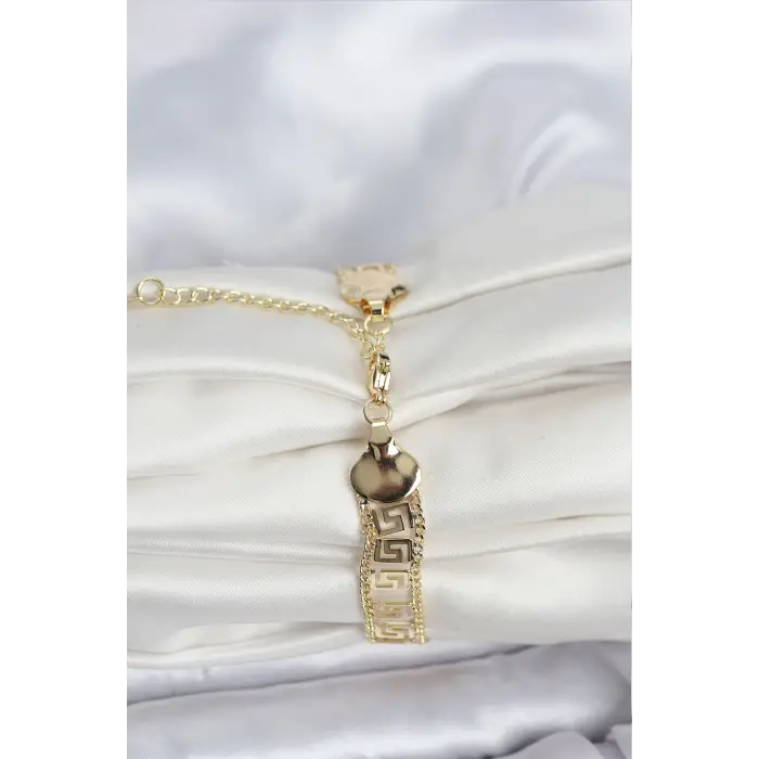 316L Çelik Gold Renk Labirent Model Kadın Bileklik