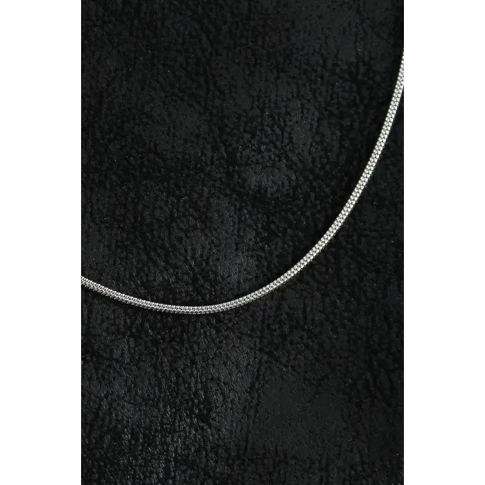 316L Çelik Örme Zincir Model Gümüş Renk Erkek Kolye