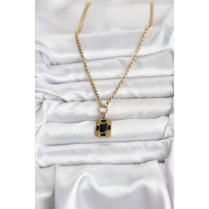 316L Çelik Zincir Gold Renk Vintage Model Kadın Kolye