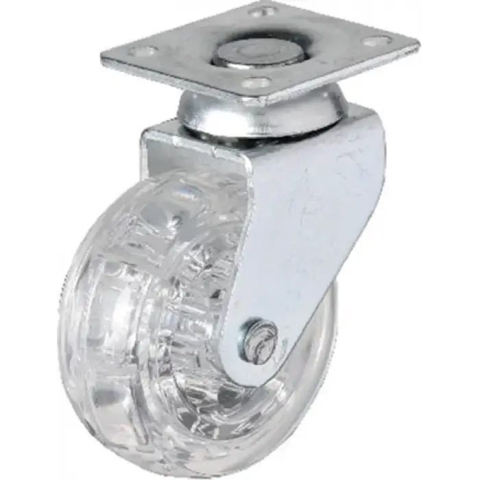 325 - 50x20 Mm Şeffaf Makaralı Tablalı Teker 4 Adet