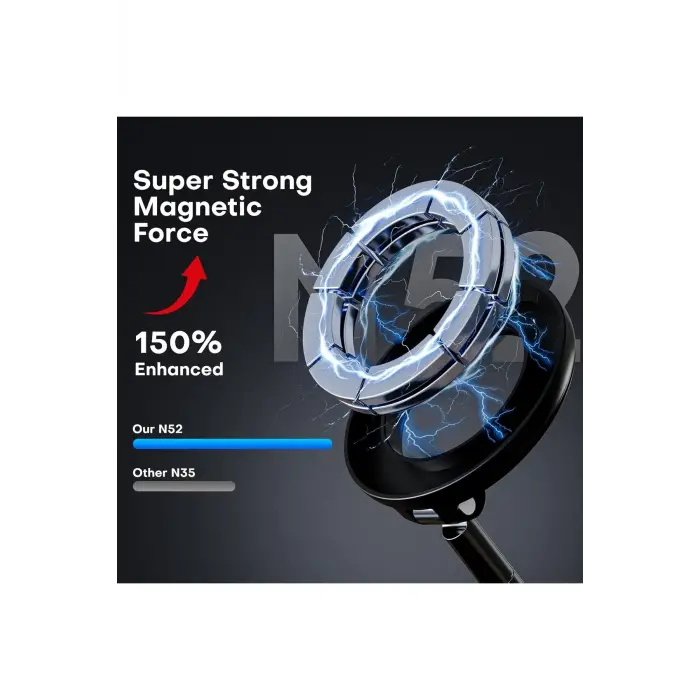 360 Dönebilen Telefon Tutucu - Ayarlanabilir Mıknatıslı Vakumlu Araç İçi Telefon Tutucu