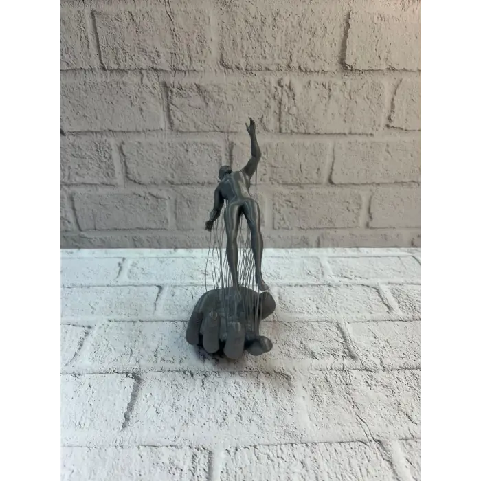 3D El Formlu İnsan Figürü Gri Soyut Tasarım Dekoratif Biblo