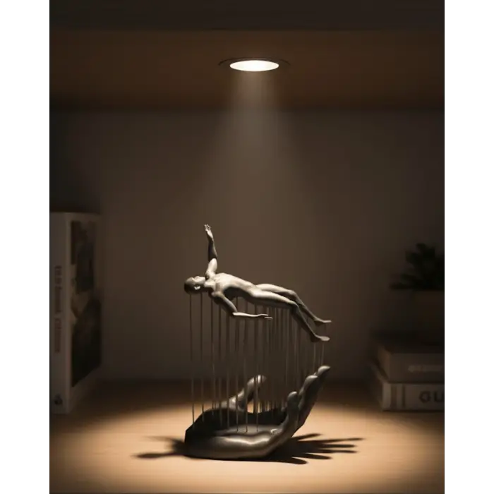 3D El İnsan Figürü Gri Soyut Modern Dekoratif Biblo