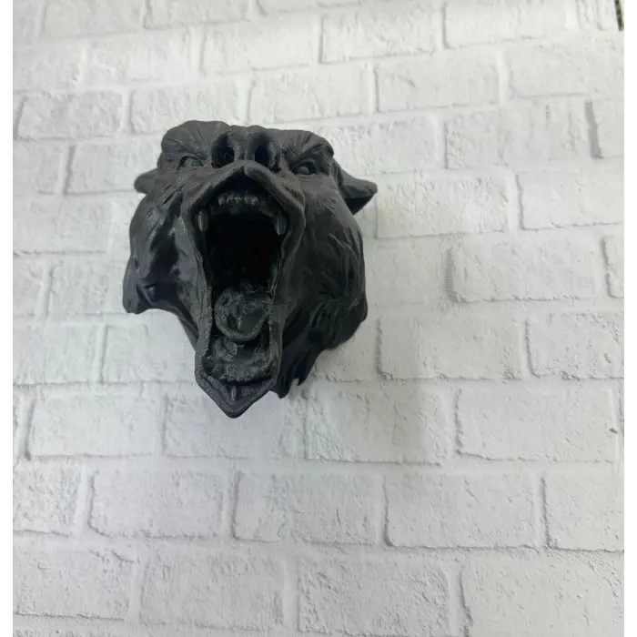 3d Siyah Ayı Başı Duvar Dekoru Modern Asılabilir Heykel 25x19 Cm