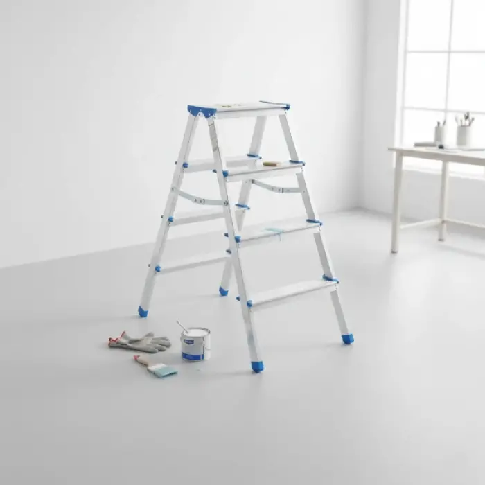 4+4 Çift Basamaklı Alüminyum Metal Merdiven